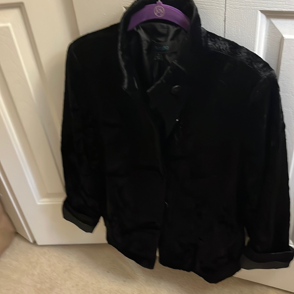 Beautiful crushed velvet blazer black size medium